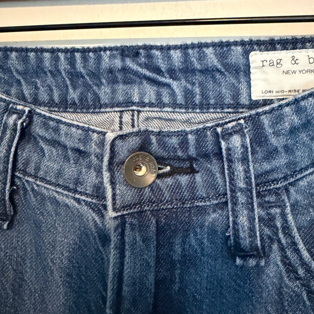 Rag & Bone Lori Jeans 28 Dark Wash Mid Rise Wide Leg Denim streetwear casual - Picture 4 of 7